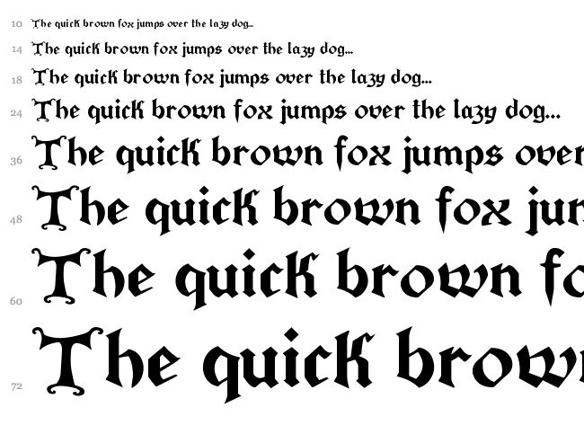 Press Gutenberg font waterfall